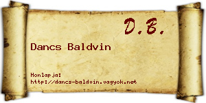 Dancs Baldvin névjegykártya